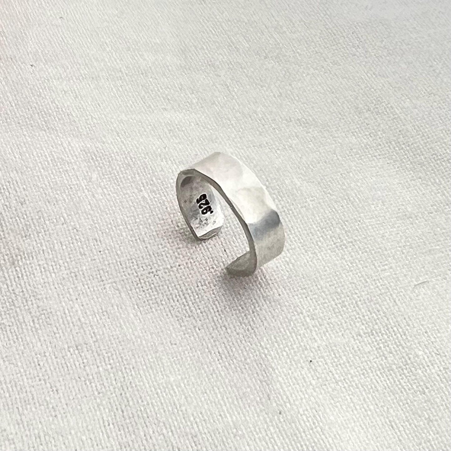 Ear Cuff | Hammered Sterling Silver Ear Cuff | 4mm Wide Ear Cuff | No Piercing | Textured Hammered Finish Ear Cuff | Minimalist Ear Cuff