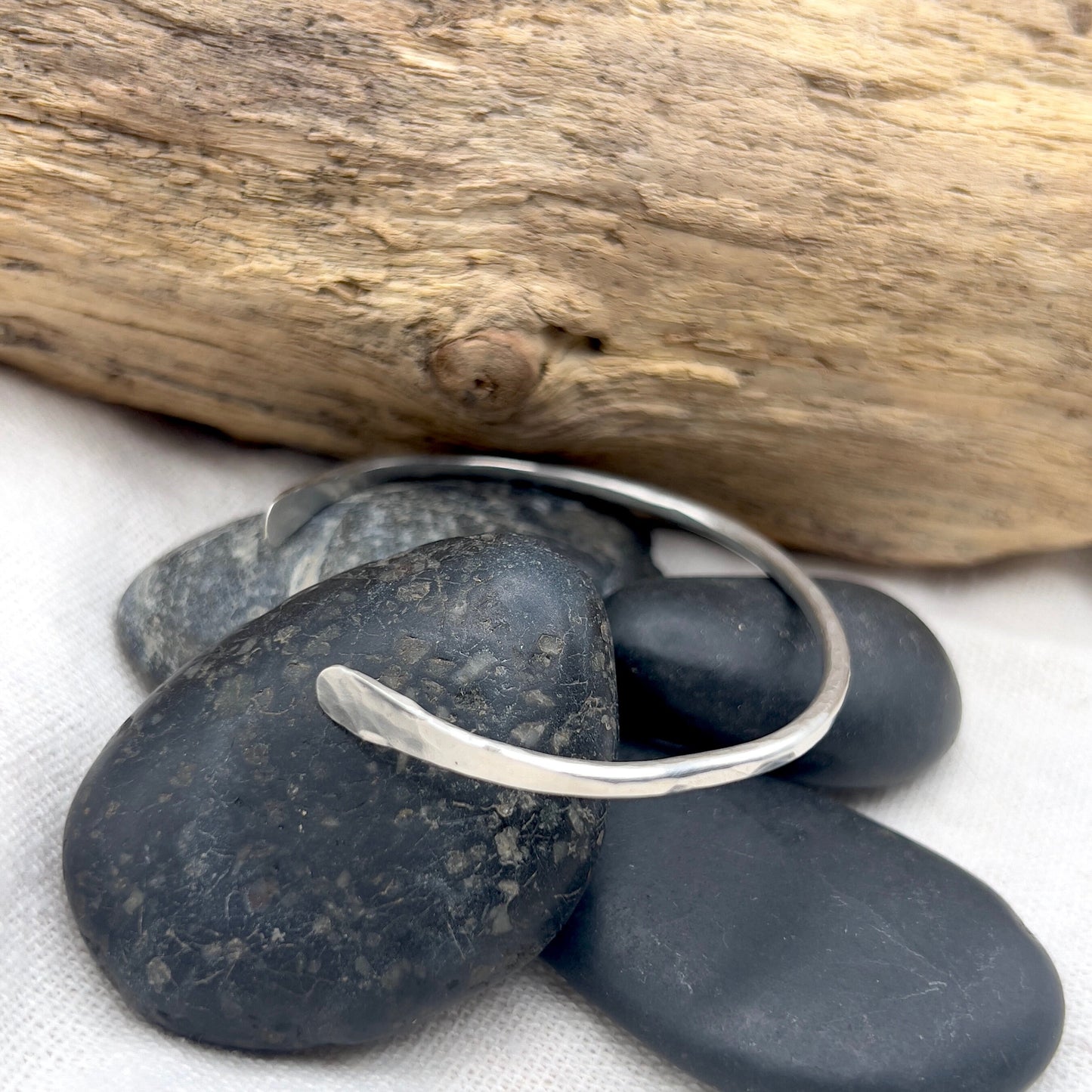 Sterling Silver Stackable Cuff Bracelet | Sterling Silver Hammered Cuff | Minimalist Jewelry | Gift For Her