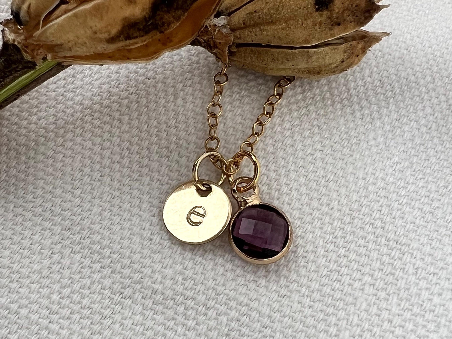 Personalized Birthstone Necklace | Inital Charm | Gift for Mom