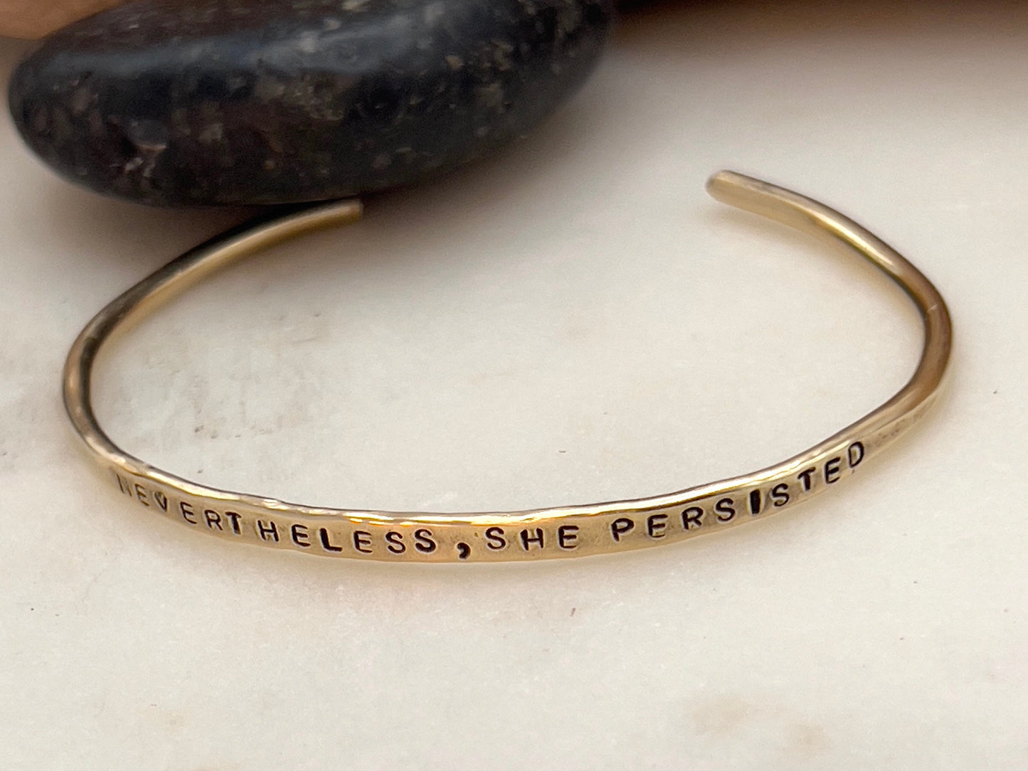 Custom Personalized Hand Stamped Bracelet | Bracelet With Quote | Personalized Jewelry |Word Bracelet | Brass Bangle