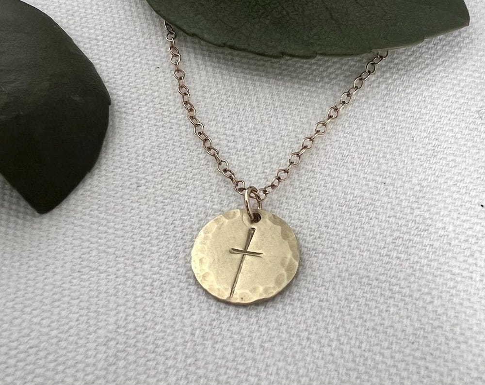Gold Cross Necklace | Simple Cross Necklace | Custom Christian Jewelry | Personalized Gold Necklace | 14k Gold Filled