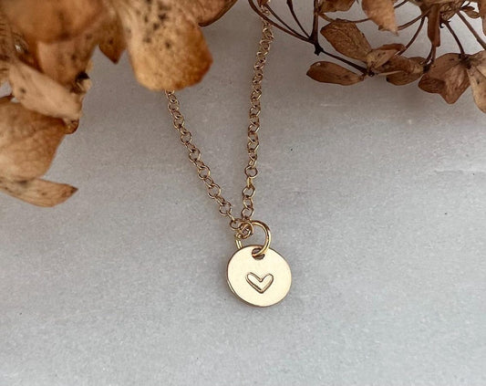 Tiny Gold Heart Necklace | Delicate Necklace | Dainty Jewelry | Gift For Her