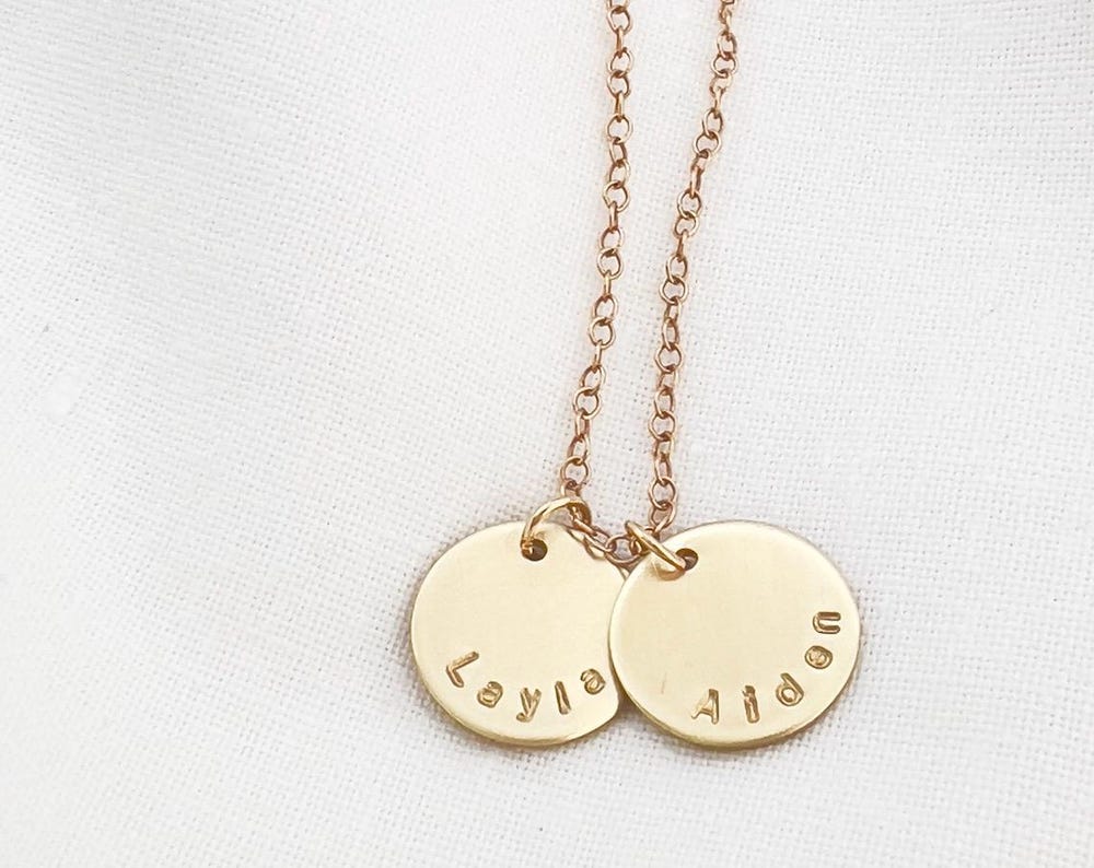 Personalized Gold Name Necklace | Hand Stamped 14k Gold Filled