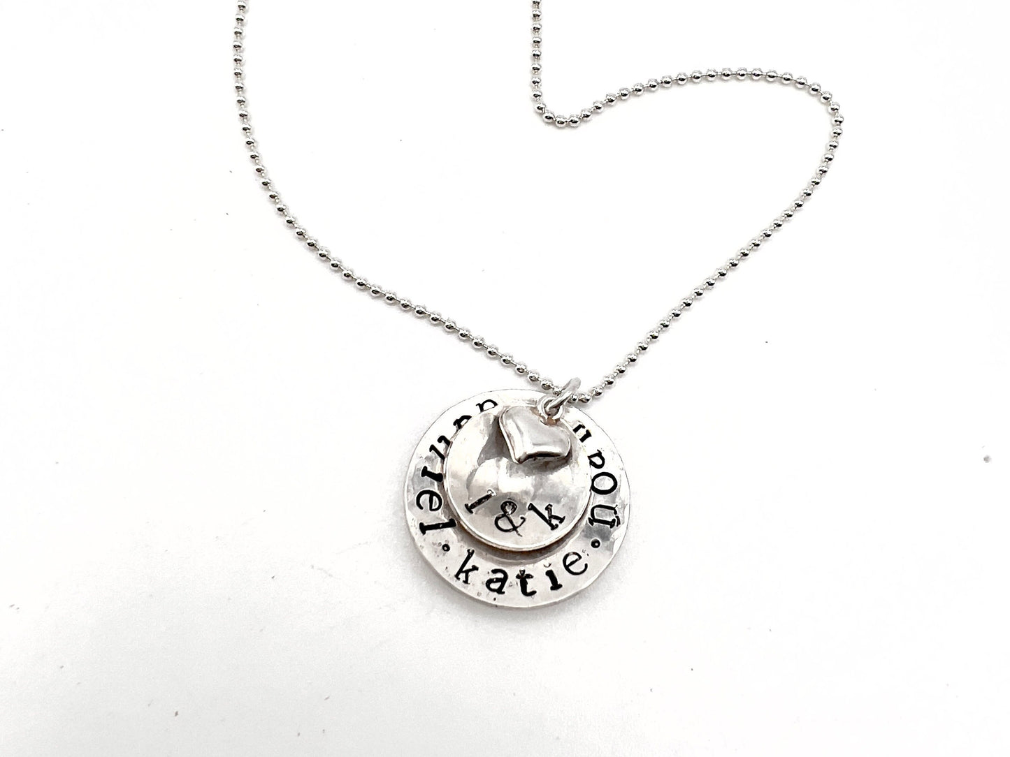 Personalized Jewelry For Mom | Sterling Silver Hand Stamped Necklace | Kids Name Jewelry | Layered Name Necklace | Necklace With Kids Names Active