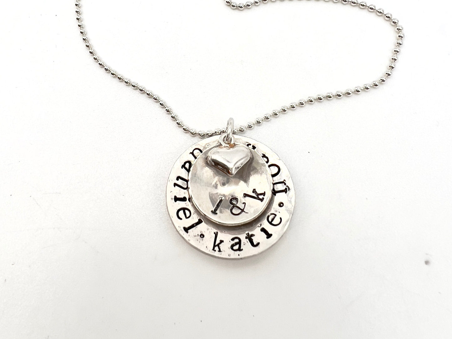 Personalized Jewelry For Mom | Sterling Silver Hand Stamped Necklace | Kids Name Jewelry | Layered Name Necklace | Necklace With Kids Names Active